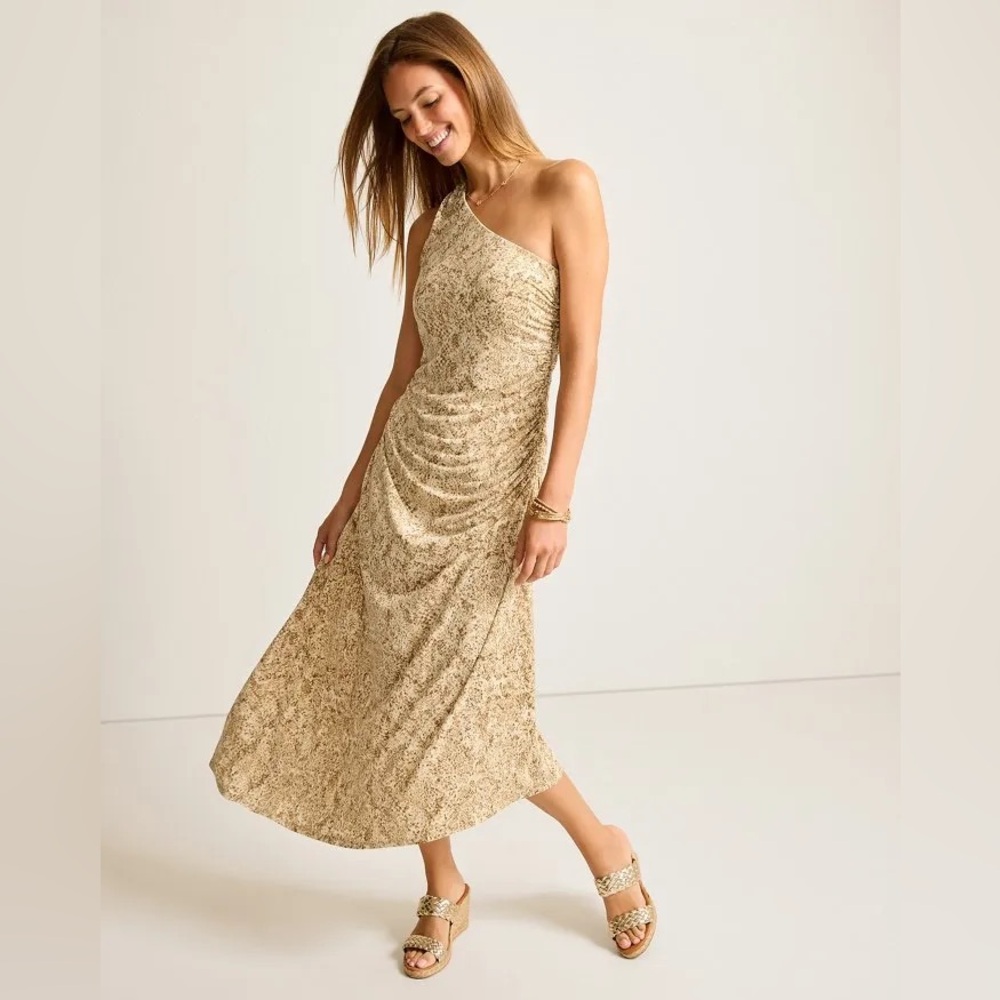 Tommy Bahama | Playa Python Maxi One-Shoulder Dress | sz M | NWT